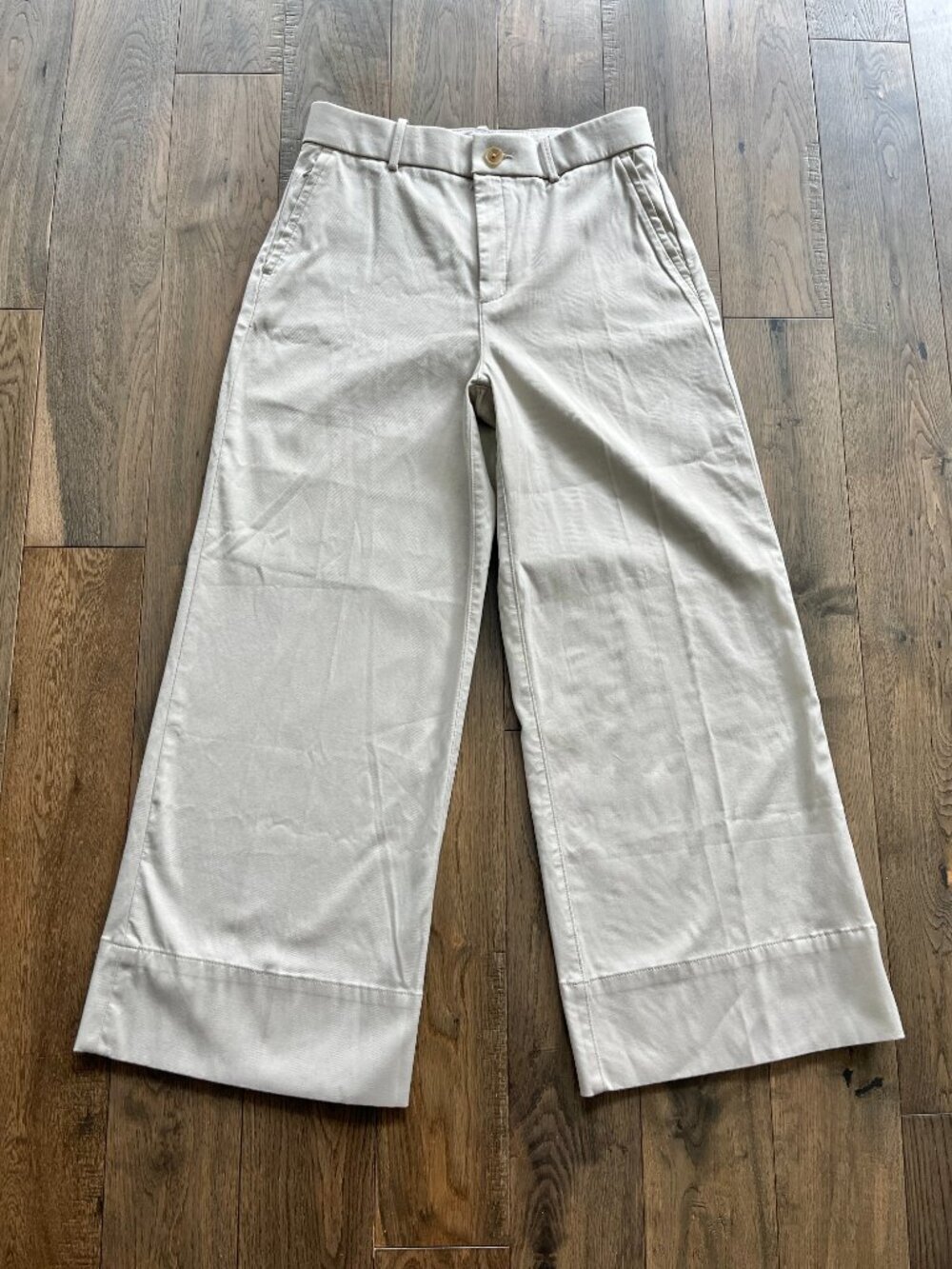 Spanx Stretch Twill Wide Leg Pants NWT Bone Petite Length Size L - Picture 3 of 9